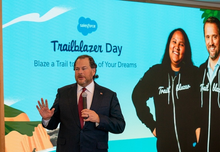 Photo of Marc Benioff at Trailblazer Day in Indianapolis