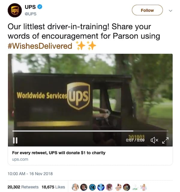 UPS gets in the holiday spirit with the #wishesdelivered campaign