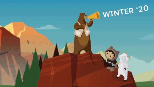 Illustration of Salesforce characters for Winter '20 sandbox preview