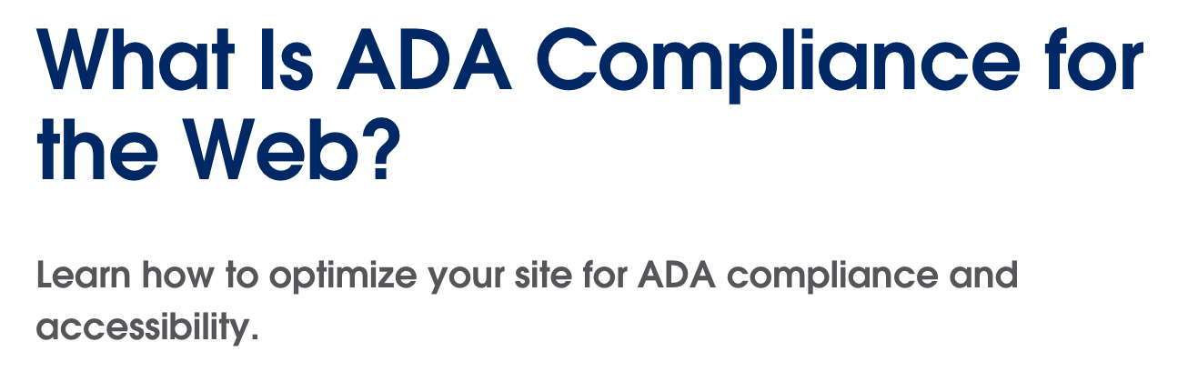What is ADA compliance with color contrast for the web