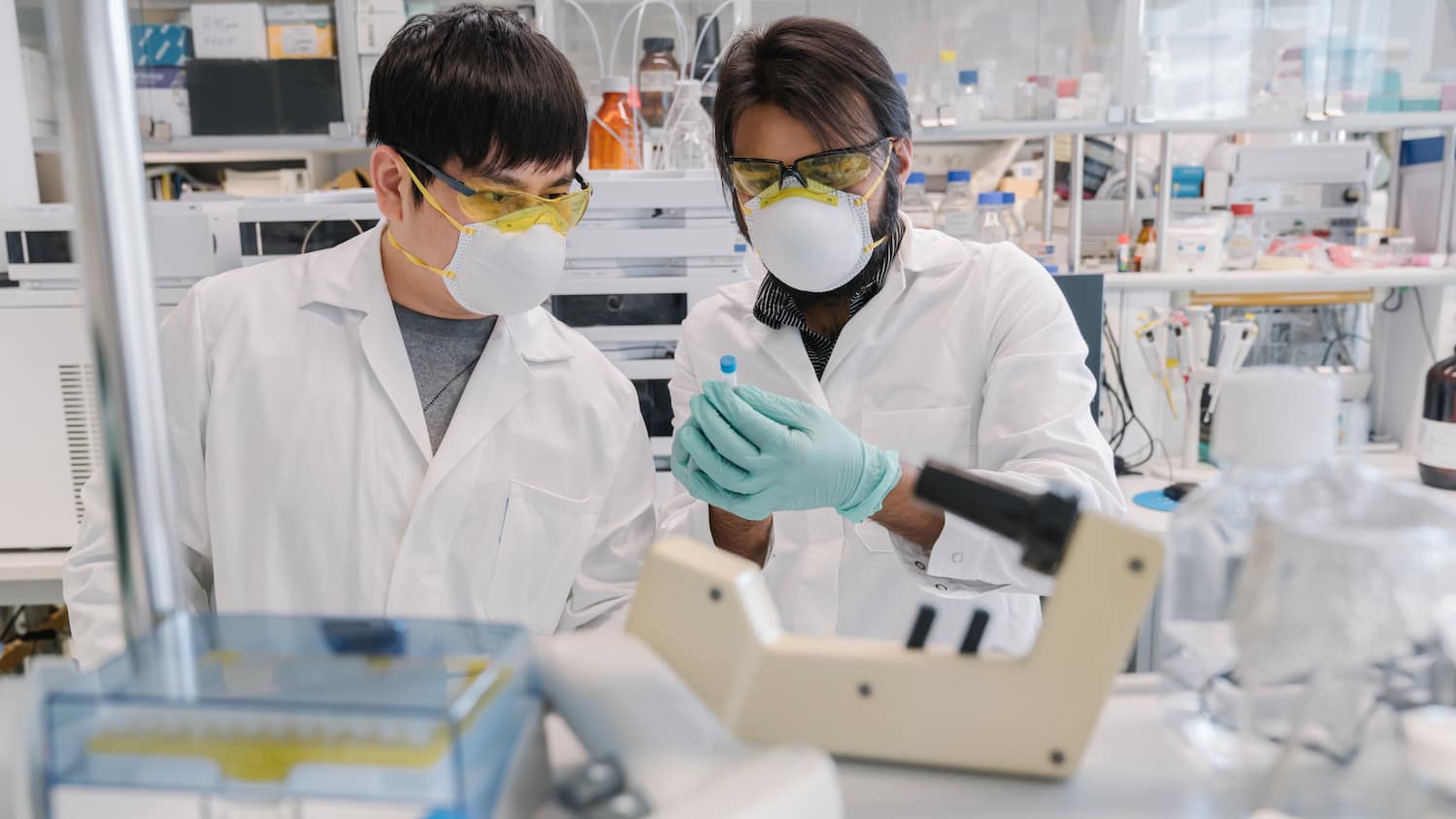 Two men working in a laboratory