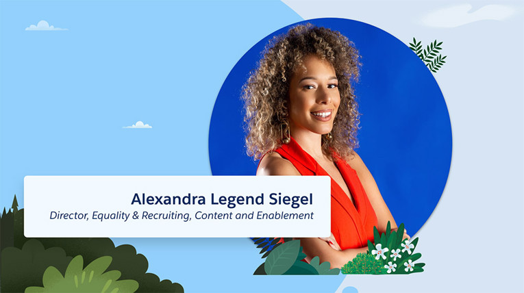 Photo of Alexandra Legend on a blue background.