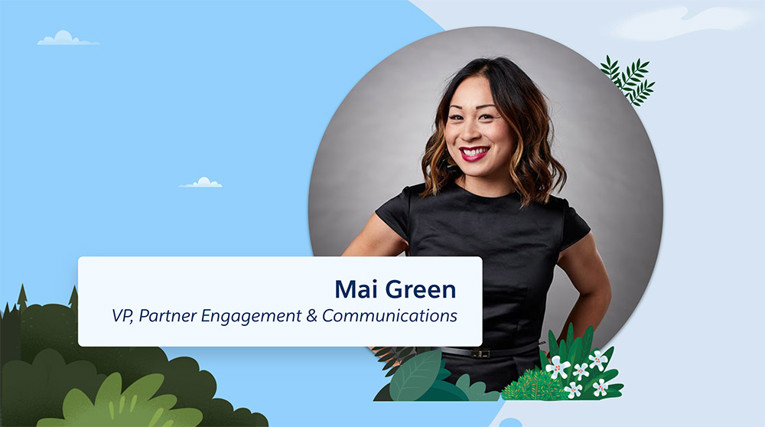 Photo of Mai Green on a blue background.