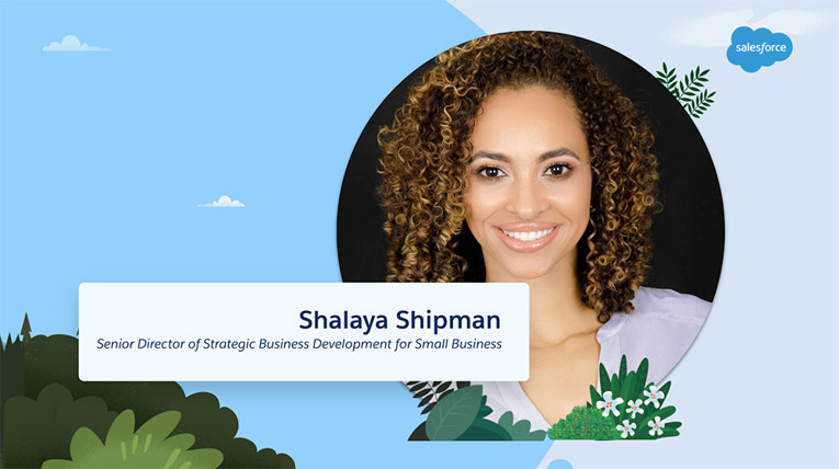 Photo of Shalaya Shipman on a blue background.