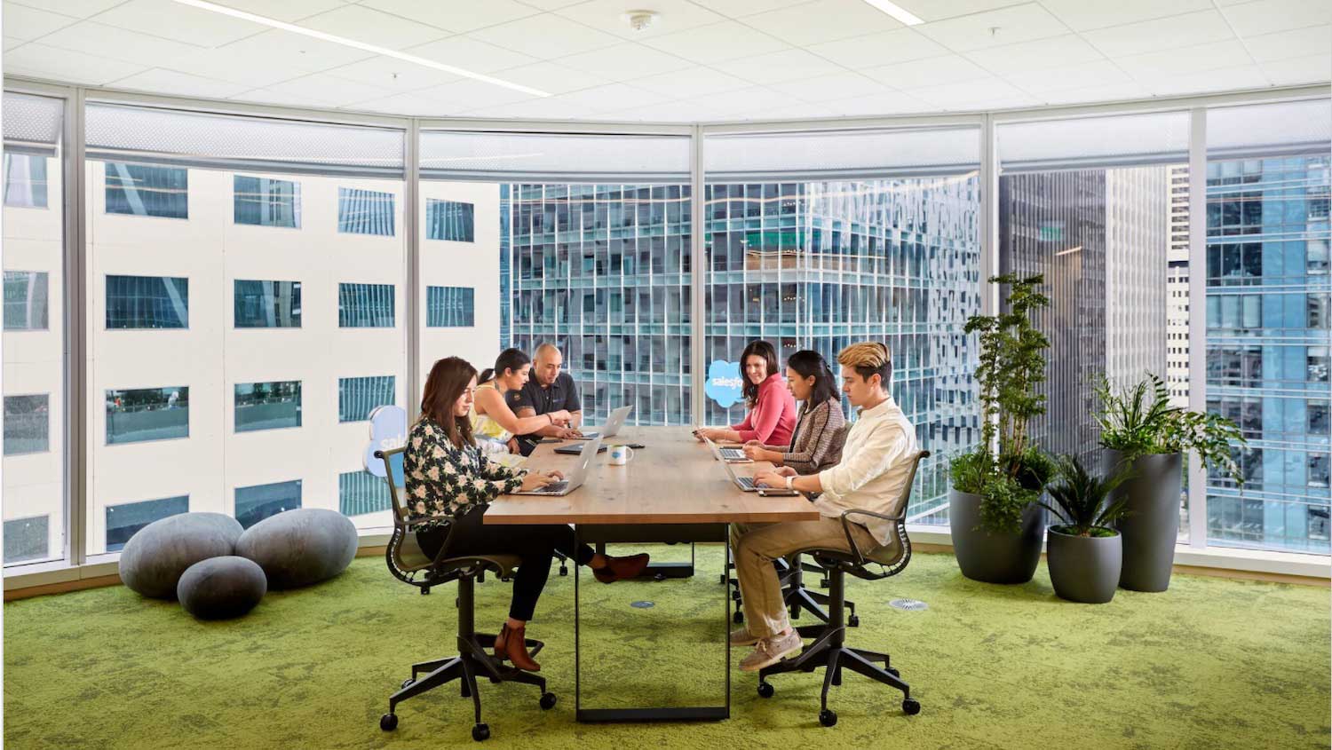 Work area in Salesforce Tower