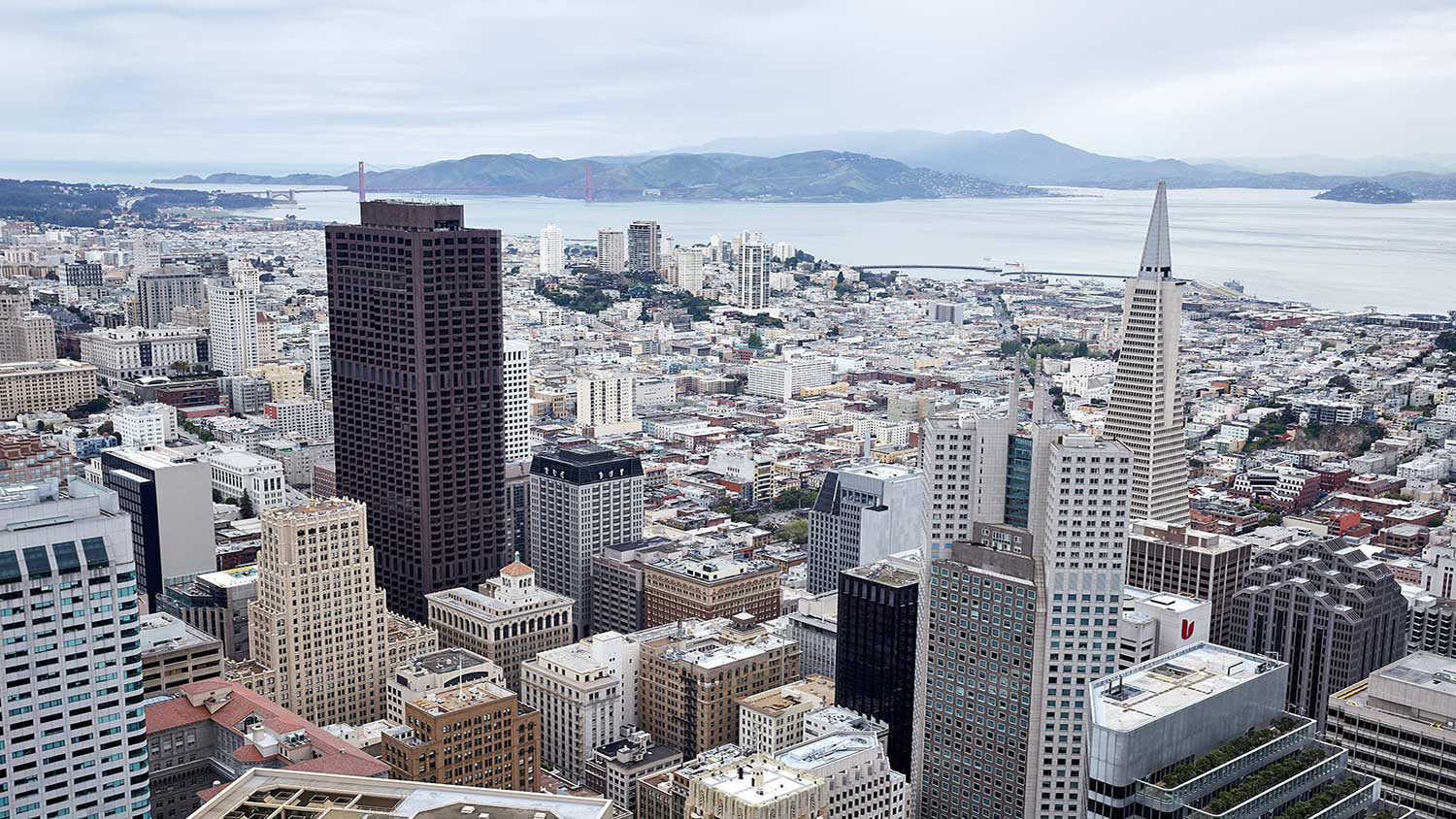 View from the 61st floor at Salesforce Tower