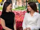 two white women facing each other, e.l.f. Cosmetics CMO Kory Marchisotto with Salesforce CMO Sarah Franklin