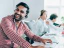 A service worker chats with a headset in the age of automation technology
