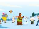 An illustration showing Salesforce characters celebrating the winter release preview.