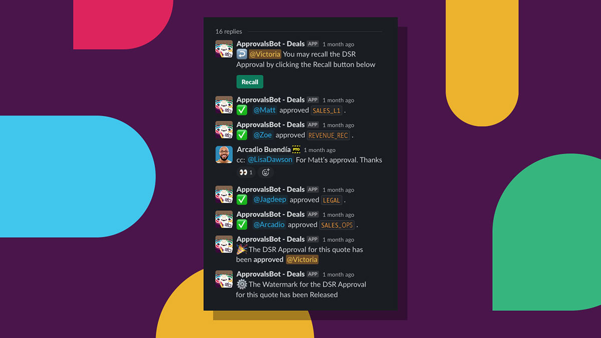 Screenshot of a Slack dedicated and secure sales channel.