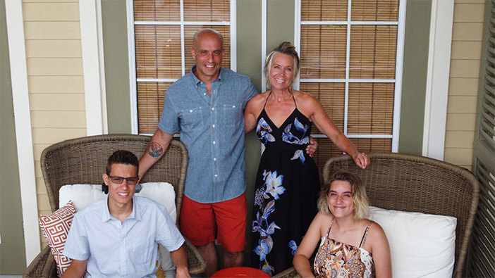 Joe with his wife, son and daughter.