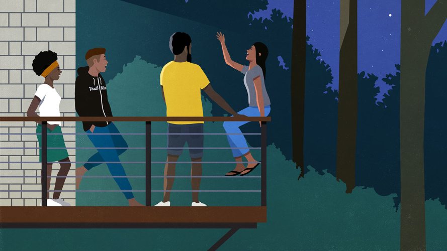 illustration of people hanging out