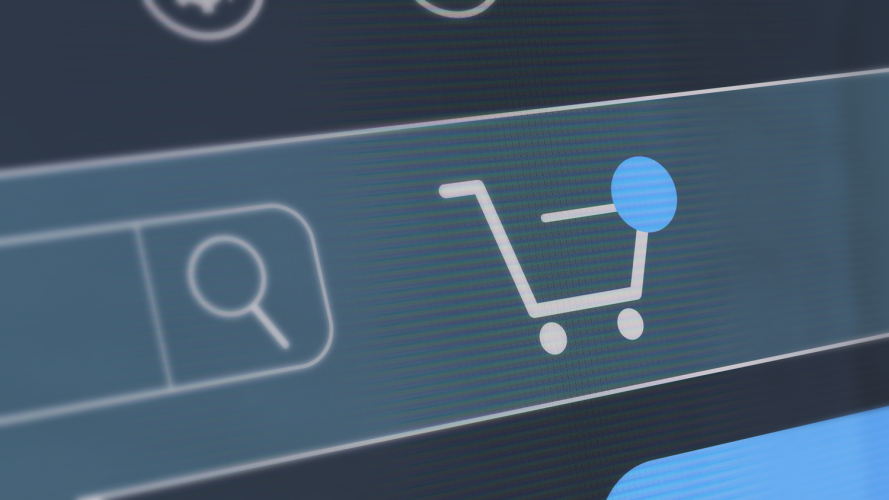 A photo of the shopping cart icon used in a composable storefront.