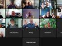 Screenshot of people waving during a virtual meeting