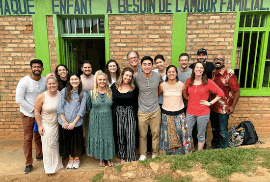 Kelly on her volunteer trip with Salesforce to Rwanda.
