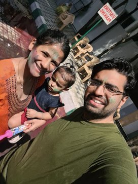 Ankit and his wife and baby