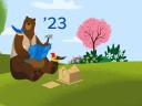 Salesforce character Codey the Bear working on building a birdhouse / 'Spring 23 release