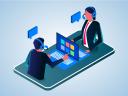 Illustration of customer service agents helping with an issue, popping out of a smartphone / How To Communicate With Customers During an Outage
