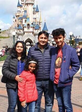 Mohana Priya with family during a vacation.