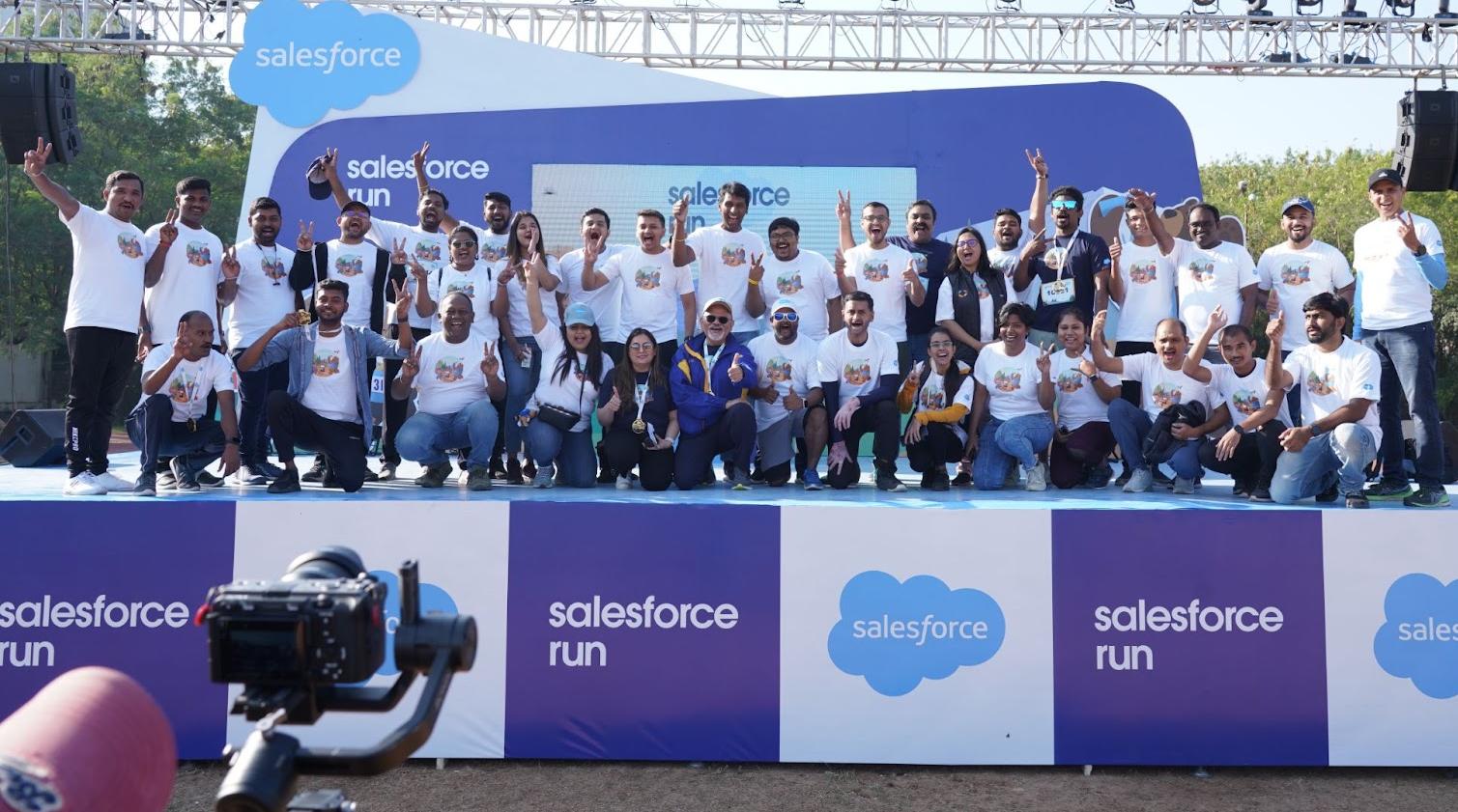 Sanket attending the Salesforce Run event