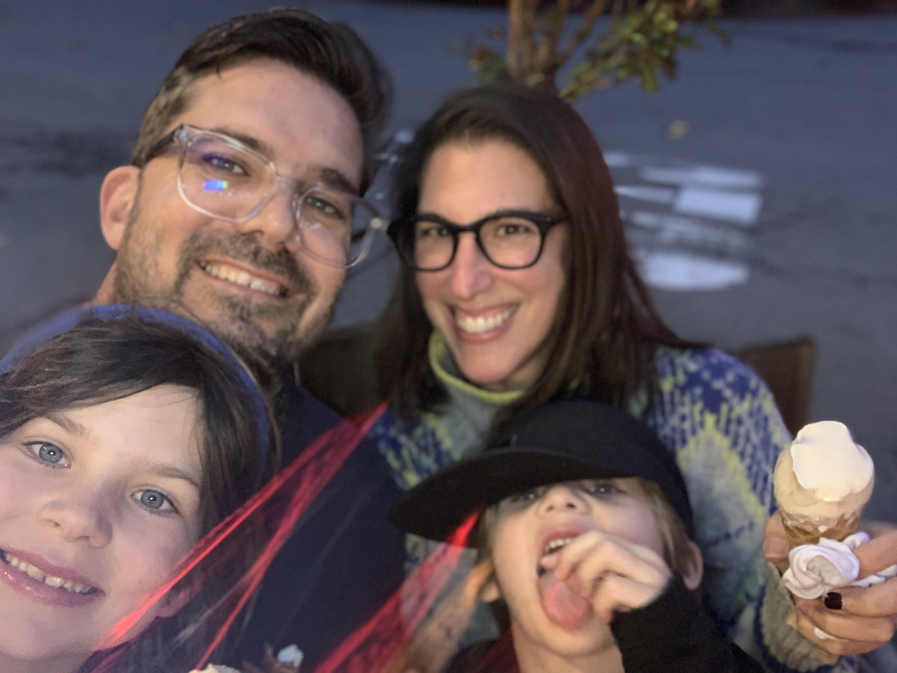 Caren with her husband and children.