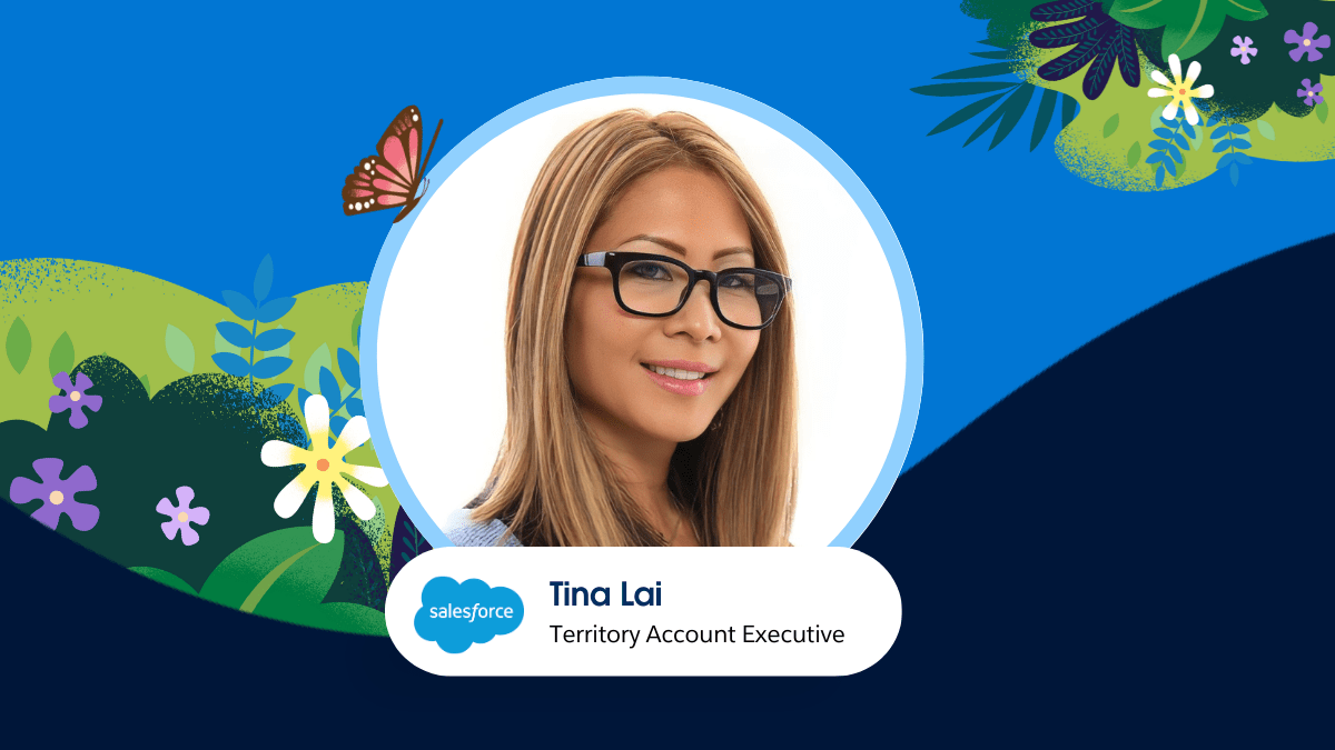 Photo of Tina with a blue background