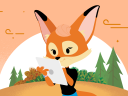 Brandy the Fox holds a clipboard readying to interview email marketers about generative AI