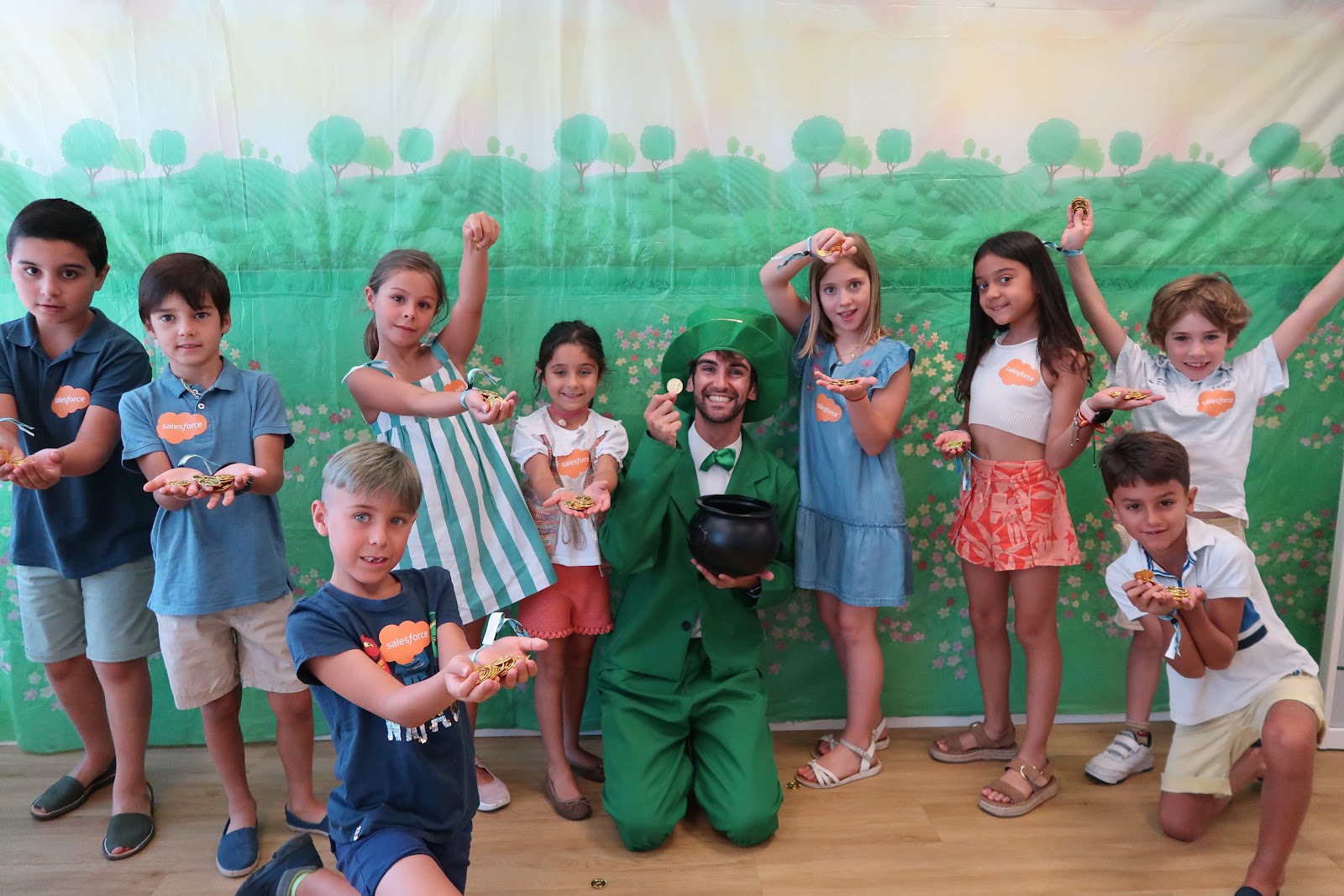 Kids enjoying the Dublin stop at the Madrid office.