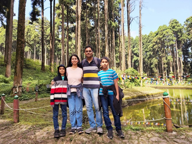 Divya with her family.