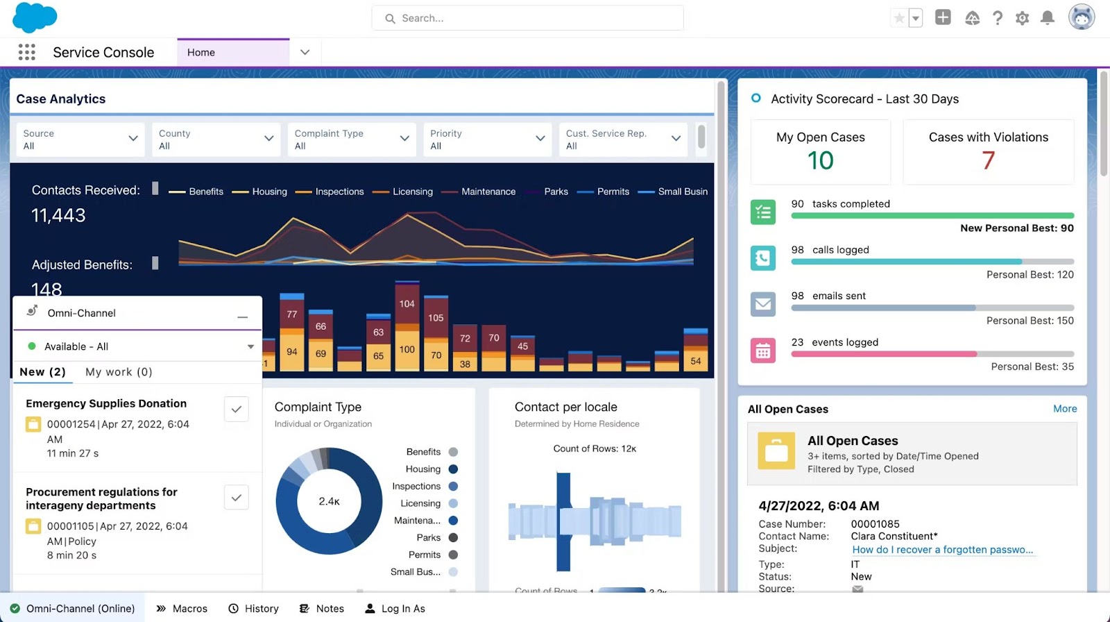 Salesforce Service Console for Government Cloud