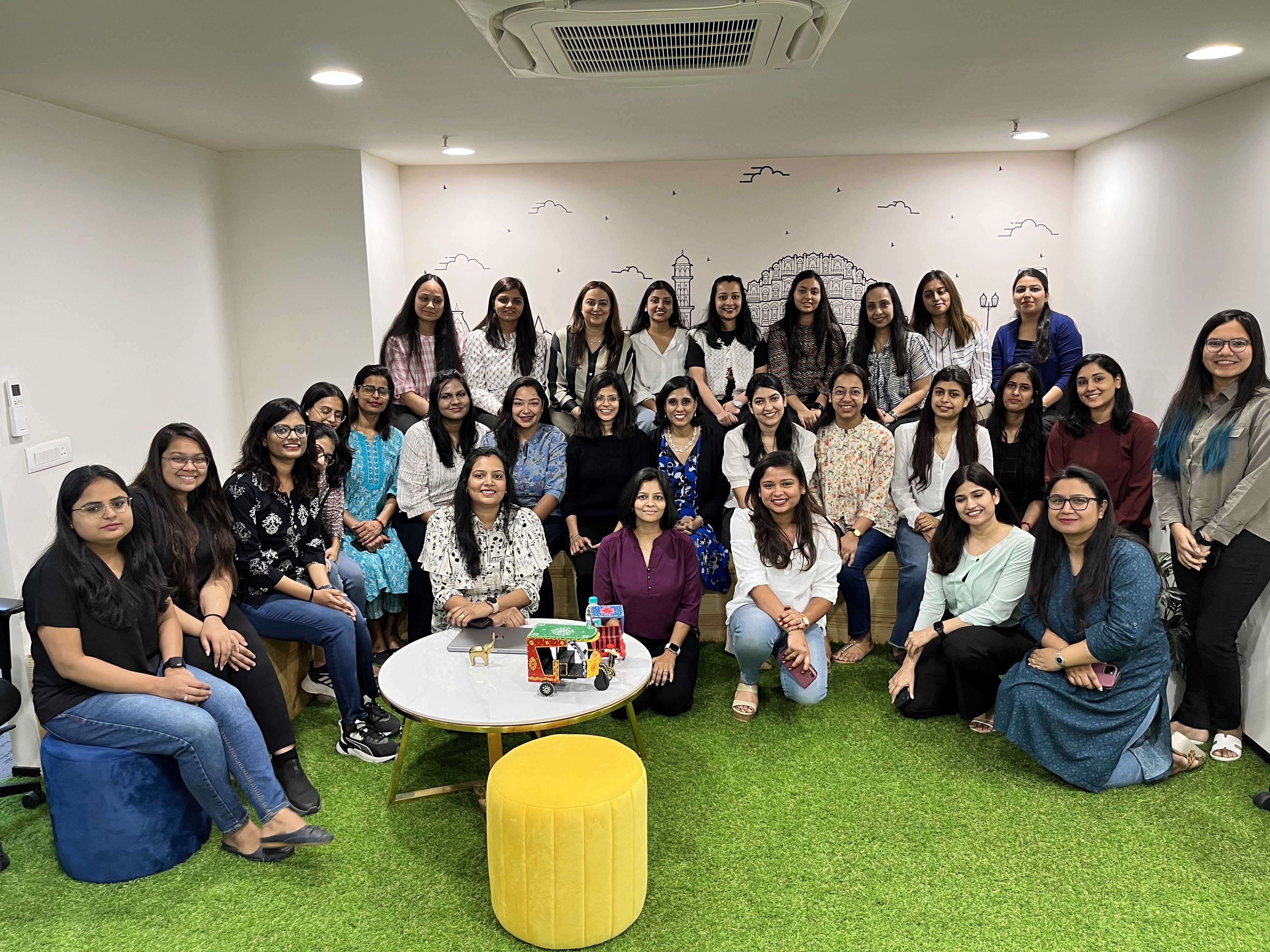 Deepali with a community of women at the Salesforce India office.