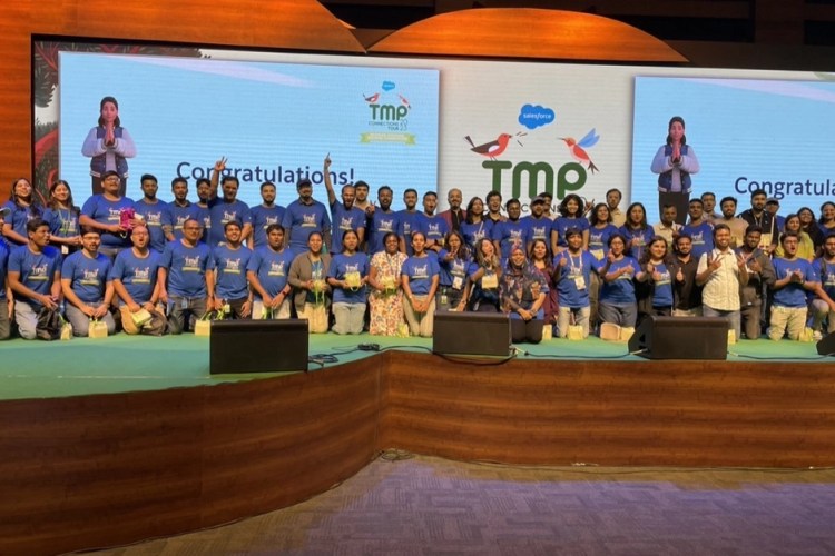 Harsh and Swapnil attending a Salesforce India event