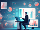 A business professional looks at charts and considers a data governance framework.