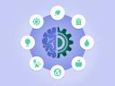An illustration of AI driving climate action