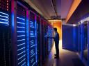 person operating in a data center