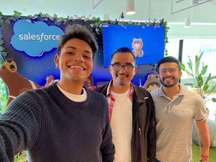 Jose taking a selfie with his friends.