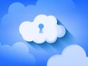 Image shows a cloud with a lock in the sky.