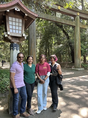 Saroja with her family.