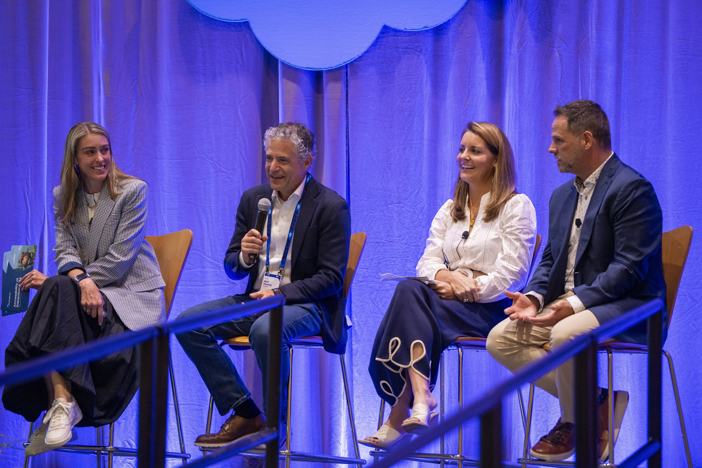 Salesforce's VP of our Office of Accessibility, Catherine Nichols, in conversation with Grammarly CRO, Matt Rosenberg, Cofounder and COO of Inclusively, Sarah Bernard, and Salesforce VP of Accessibility and Inclusive Design, Derek Featherstone, at Dreamforce.