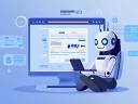 Illustration showing AI customer service bot for small and growing businesses.