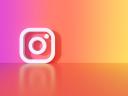 An illustration showing a white version of the Instagram social media platform logo against a pink wall.