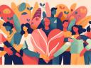 Illustration of an SVP community showcasing family values in a cartoon.