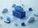 Illustration showcasing software as a service for small businesses
