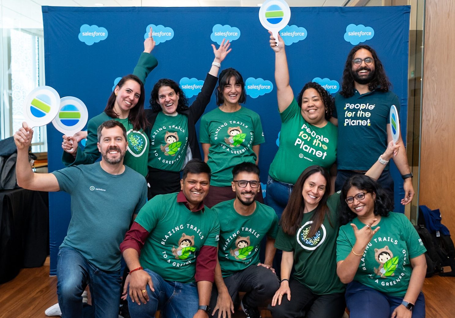 Earthforce employees gathered for a group photo.