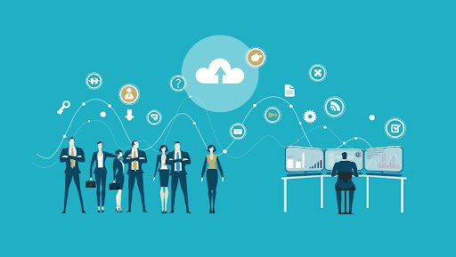 Illustration showing a cell phone with multiple integrations and applications.