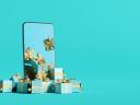 mobile phone showing holiday shopping with AI using gifts