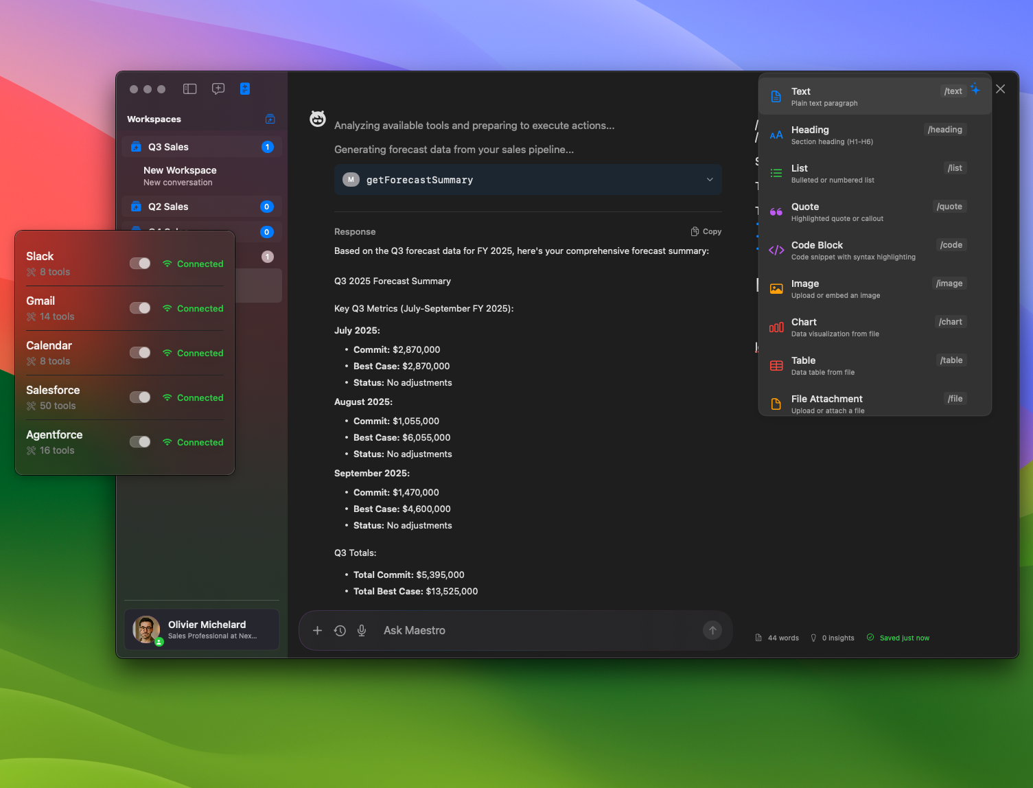 A screenshot of a prototype panel.