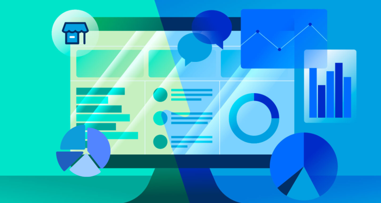 Illustration showcasing artificial intelligence (AI) tools for small businesses.