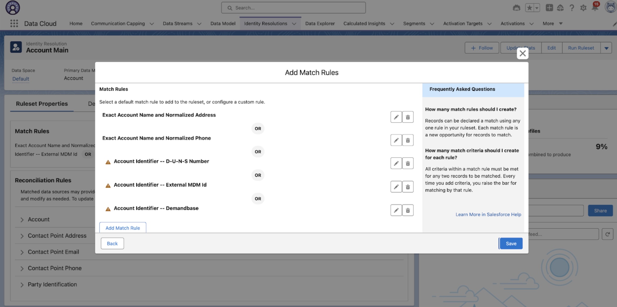Define Matching Rules for Account Unification