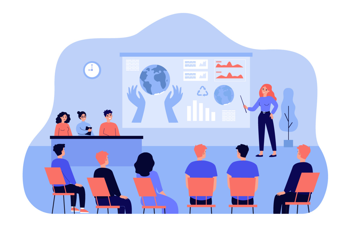 Illustration of people beginning their career with AI